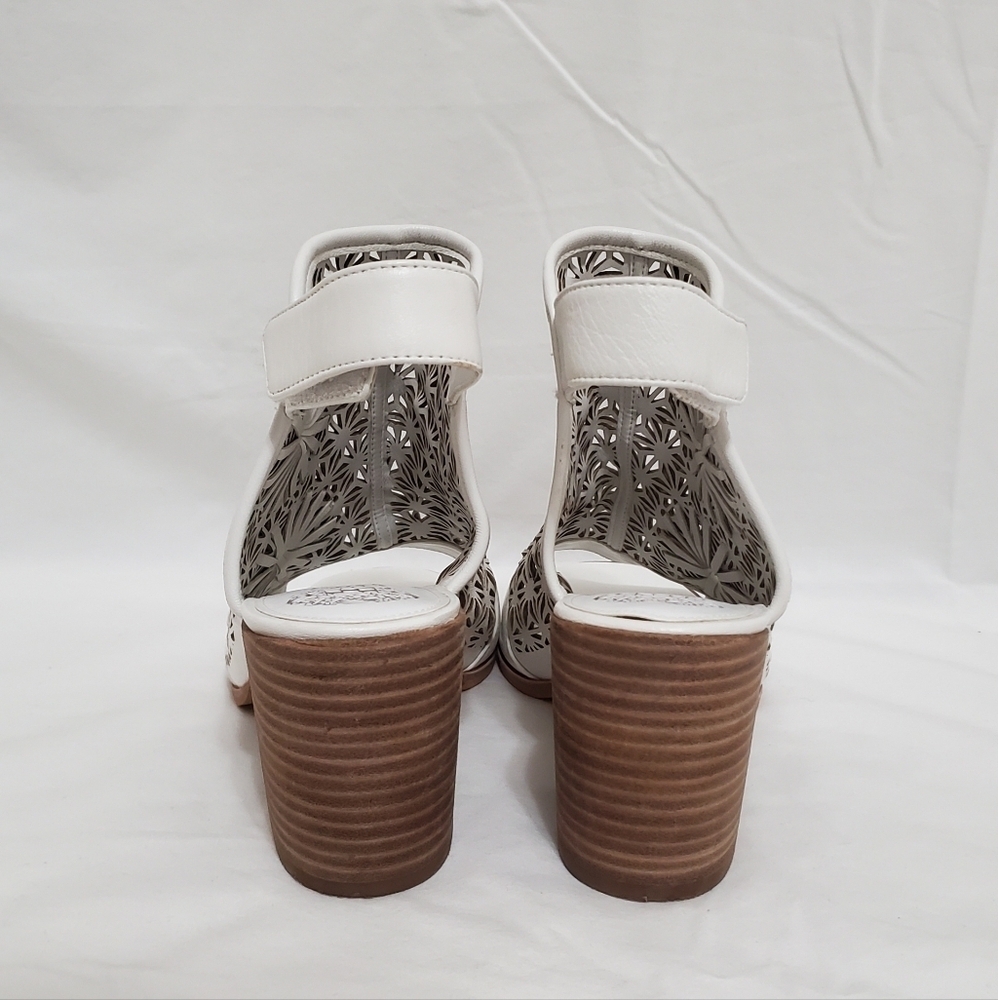 Vince Camuto Kalison Leather Stacked Heel Open Toe Ankle Strap Sandal - Picture 5 of 11